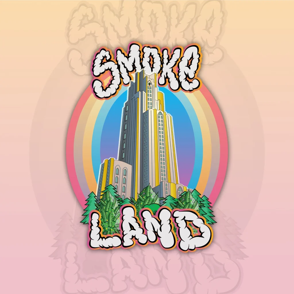 Smokeland Sticker Mockup